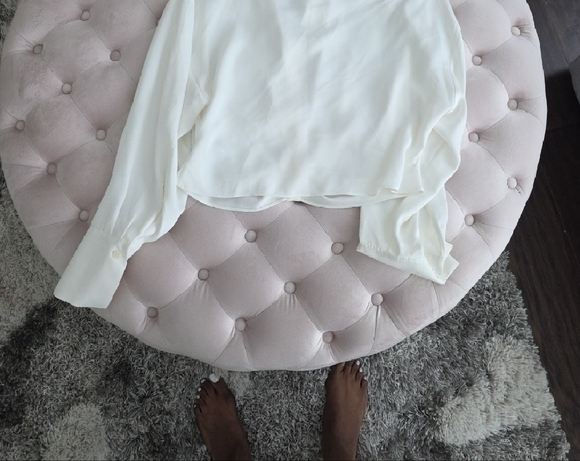 Zara Cream Button Down Shirt - Picture 5 of 8